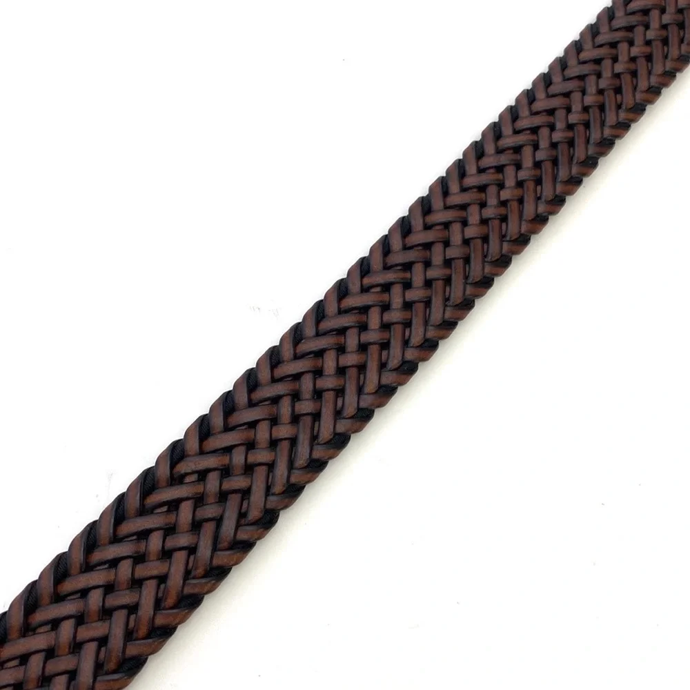 Stafford Big & Tall Brown Leather Braided Trouser Belt NWT